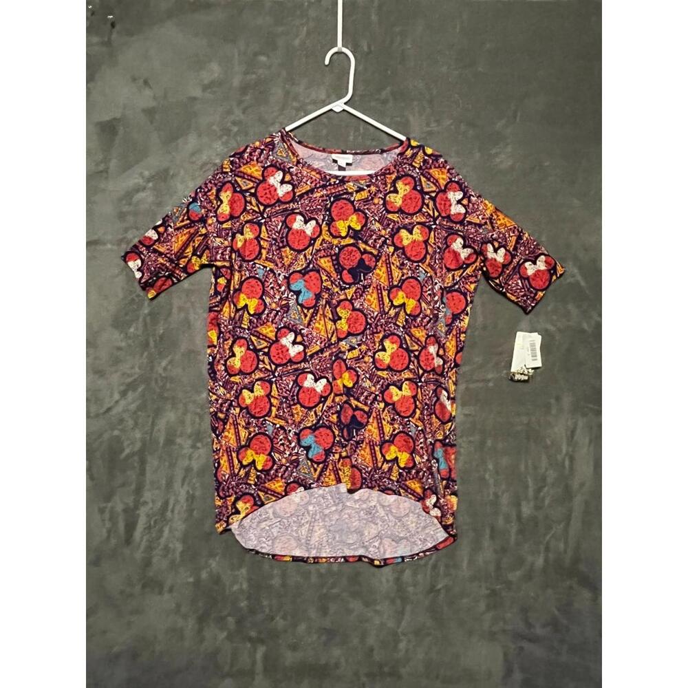 LuLaRoe Geometric Minnie Disney Orange Multicolored Irma Tunic Top NWT  Small